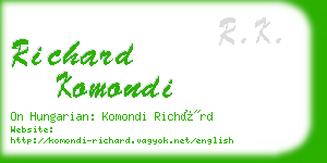 richard komondi business card